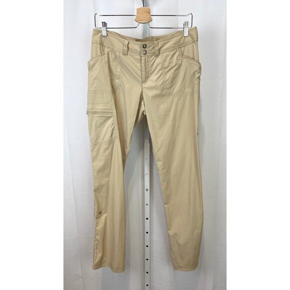 EXOFFICIO Explorista Pants Size 8 x 32" Zip Fly Roll Up Stretch Nylon Khaki Tan - Picture 1 of 10